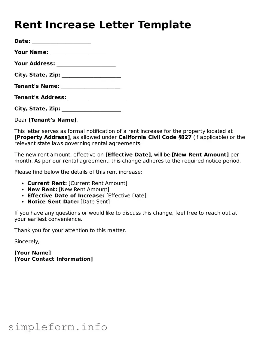 Attorney-Approved Rent Increase Letter Document