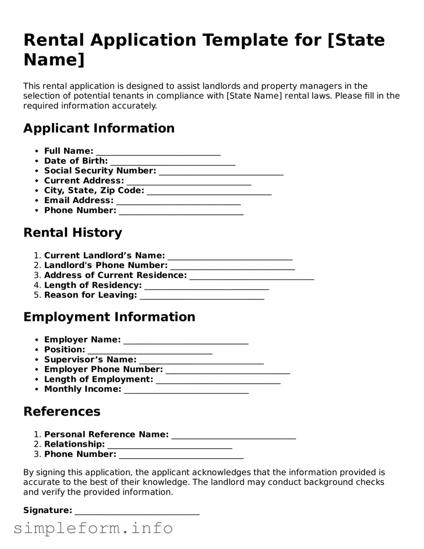 Attorney-Approved Rental Application Document