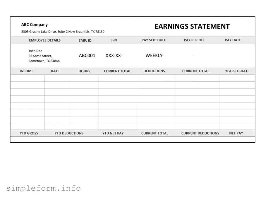 Fill Out a Valid Independent Contractor Pay Stub Form