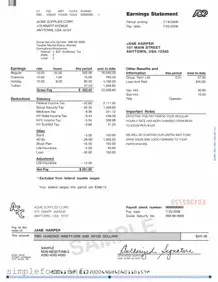 Fill Out a Valid Adp Pay Stub Form