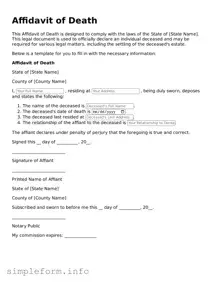 Attorney-Approved Affidavit of Death Document