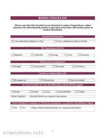 Fill Out a Valid Bdsm Checklist Form