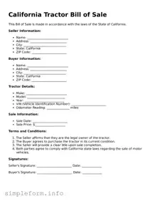 Attorney-Verified  Tractor Bill of Sale Form for California