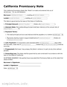 Attorney-Verified  Promissory Note Form for California