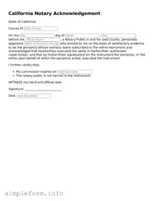 Attorney-Verified  Notary Acknowledgement Form for California