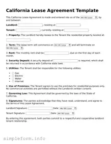 Attorney-Verified  Lease Agreement Form for California