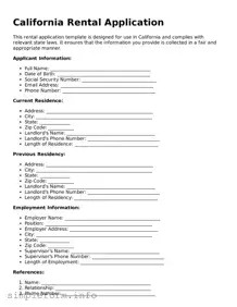 Attorney-Verified  Rental Application Form for California