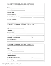 Fill Out a Valid Childcare Receipt Form