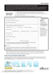 Fill Out a Valid Citibank Direct Deposit Form
