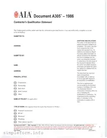 Fill Out a Valid AIA A305 Form