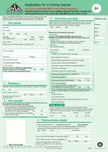 Fill Out a Valid D1 Dvla Form