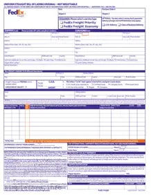 Fill Out a Valid Fedex Bill Of Lading Form