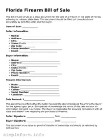 Attorney-Verified  Firearm Bill of Sale Form for Florida