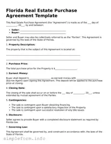Attorney-Verified  Real Estate Purchase Agreement Form for Florida