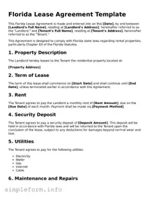 Attorney-Verified  Lease Agreement Form for Florida