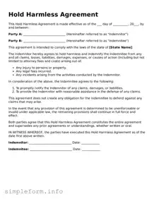 Attorney-Approved Hold Harmless Agreement Document