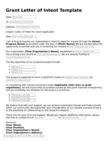 Attorney-Approved Grant Letter of Intent Document