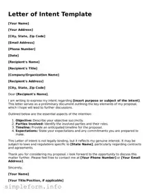 Attorney-Approved Letter of Intent Document