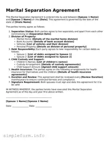 Attorney-Approved Marital Separation Agreement Document