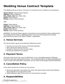 Attorney-Approved Wedding Venue Contract Document