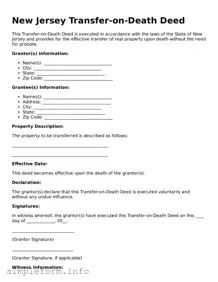 Attorney-Verified  Transfer-on-Death Deed Form for New Jersey