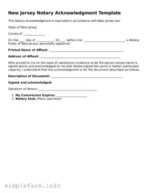 Attorney-Verified  Notary Acknowledgement Form for New Jersey