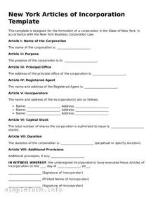 Attorney-Verified  Articles of Incorporation Form for New York