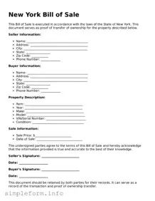 Attorney-Verified  Bill of Sale Form for New York