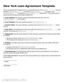 Attorney-Verified  Loan Agreement Form for New York