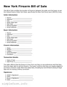 Attorney-Verified  Firearm Bill of Sale Form for New York