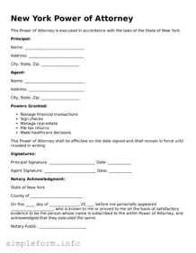Attorney-Verified  Power of Attorney Form for New York