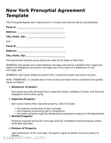 Attorney-Verified  Prenuptial Agreement Form for New York