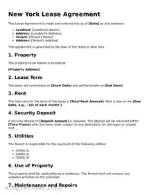 Attorney-Verified  Lease Agreement Form for New York