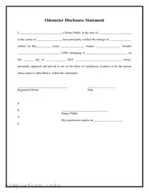 Fill Out a Valid Notarized Odometer Statement Form