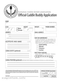 Fill Out a Valid Cuddle Buddy Application Form