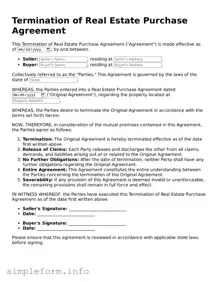 Attorney-Approved Termination of Real Estate Purchase Agreement Document