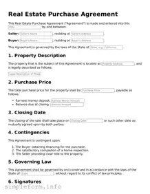 Attorney-Approved Real Estate Purchase Agreement Document