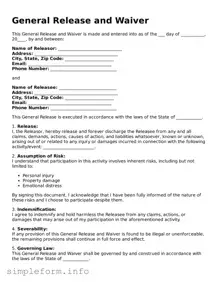 Attorney-Approved General Release and Waiver Document