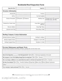 Fill Out a Valid Roof Inspection Form