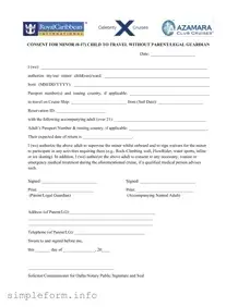 Fill Out a Valid Royal Caribbean Parental Consent Form