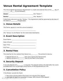 Attorney-Approved Venue Rental Agreement Document