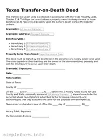 Attorney-Verified  Transfer-on-Death Deed Form for Texas