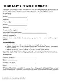Attorney-Verified  Lady Bird Deed Form for Texas