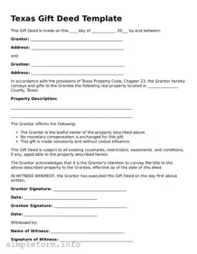 Attorney-Verified  Gift Deed Form for Texas