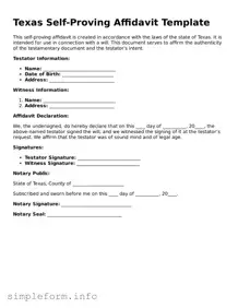 Attorney-Verified  Self-Proving Affidavit Form for Texas