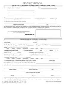 Fill Out a Valid Employment verification form Form