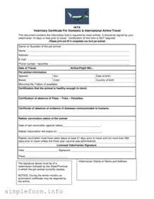 Fill Out a Valid Veterinary Certificate Travel Form