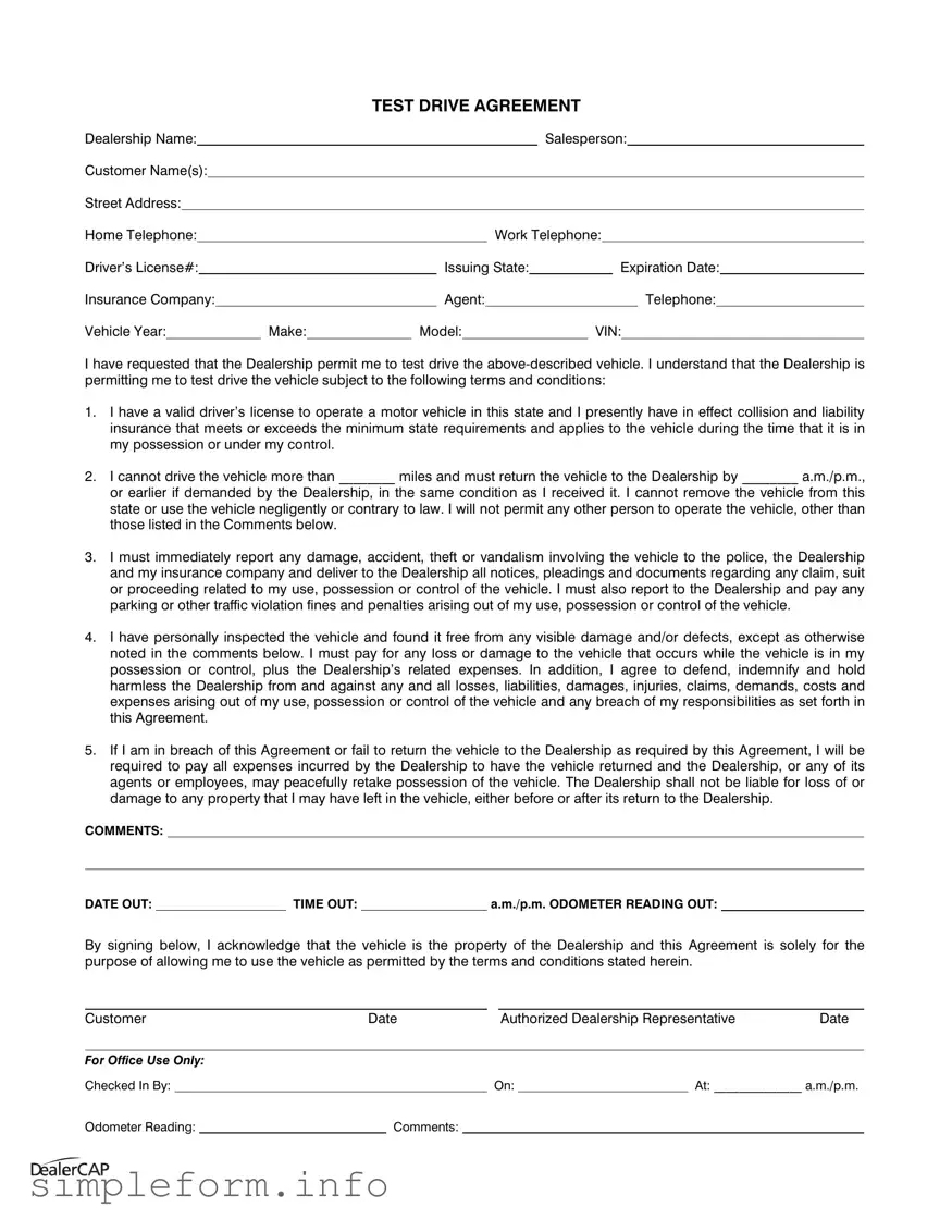Fill Out a Valid Test Drive Form