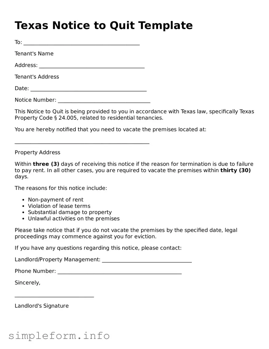 Attorney-Verified  Notice to Quit Form for Texas