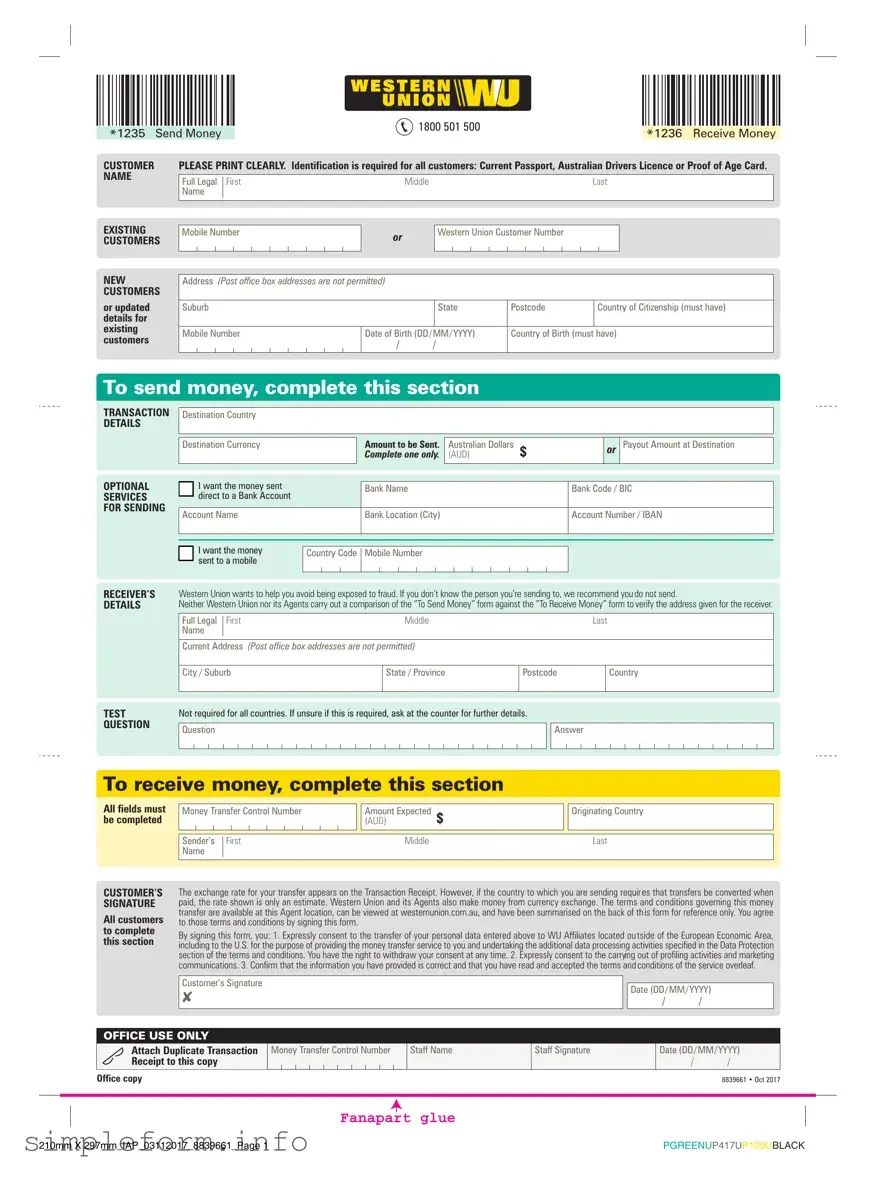 Fill Out a Valid Western Union Form